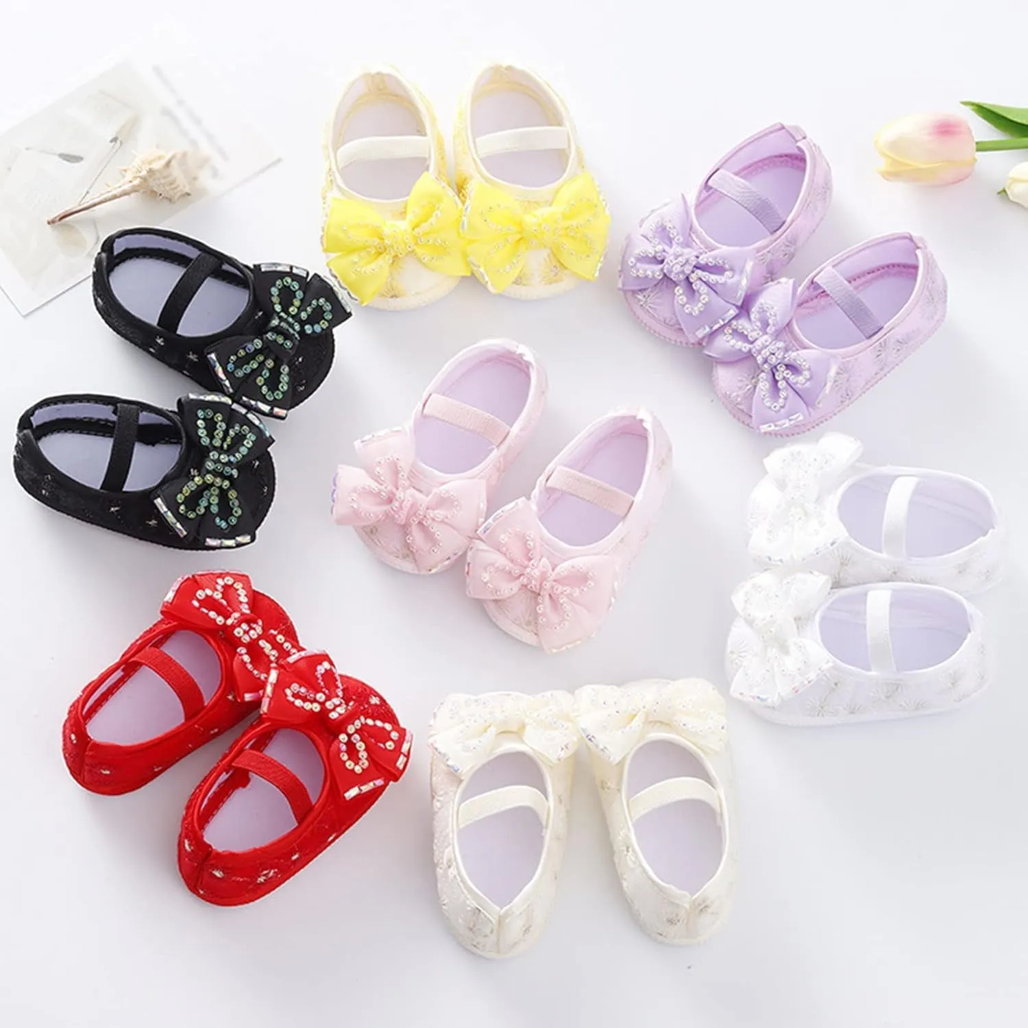 Children First Walking Sneakers Baby Shoes Fashion Soft Sole Toddler Shoes Pearl Dress Flower Princess Shoes