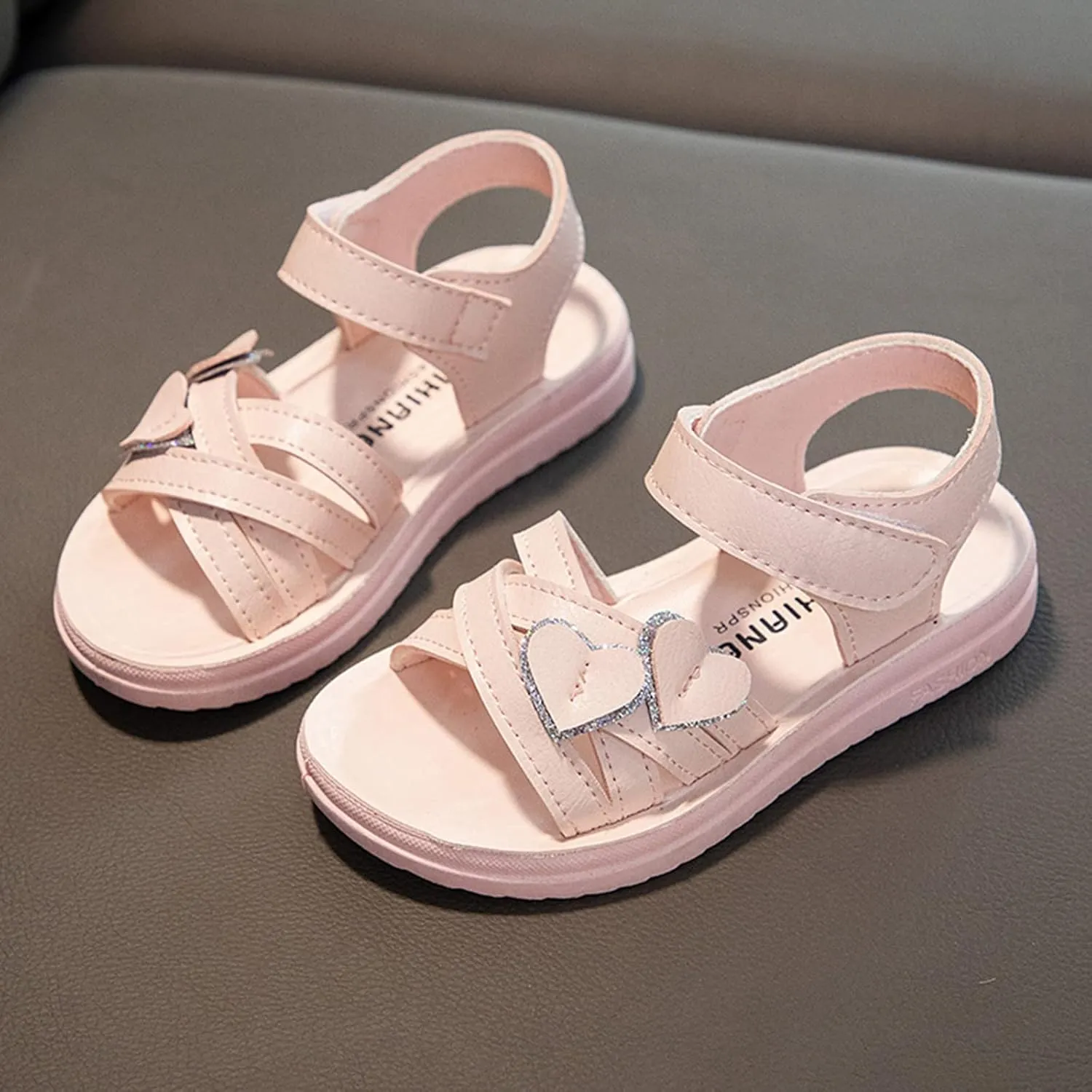 Children Shoes Fashion Love Decorative Thick Sole Sandals Soft Sole Comfortable Princess Sandals Toddler Size 6