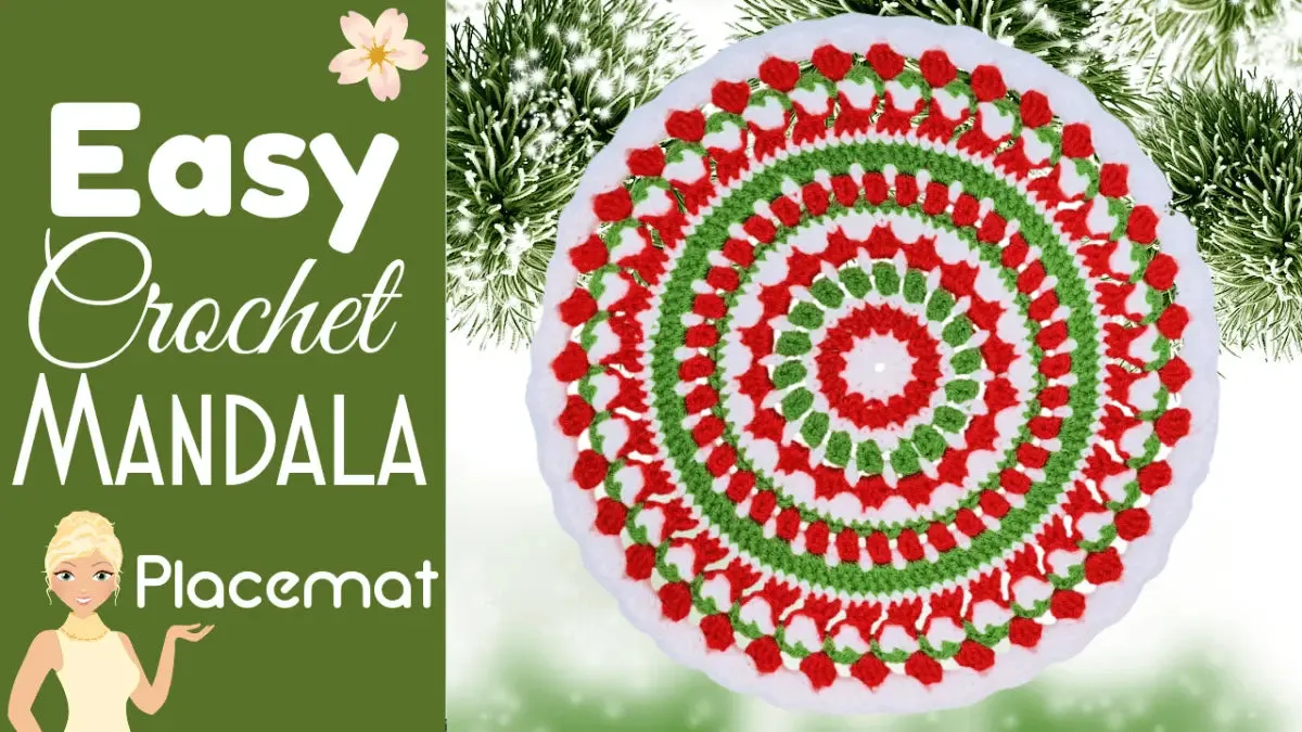Christmas Mandala Crochet Placemat – Festive and Easy Pattern for Beginners
