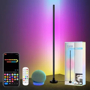 Corner Floor Lamp - Smart RGB LED Corner Lamp with App/Voice Control, 16M Colors & 68  Scene Modes, Music Sync Rhythm Lighting for Bedroom, Living Room & Gaming SetupModern Home Dcor