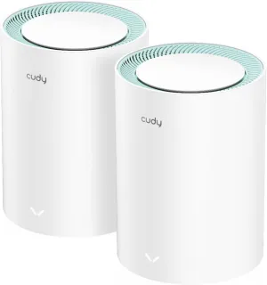 Cudy M1300 2-Pack AC1200 Gigabit Whole Mesh WiFi System, Dual Band, WiFi Extender, High Gain Antennas, VPN, Cloudflare, Connect Up to 100 Devices