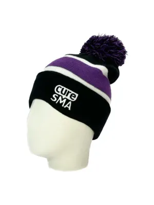 Cure SMA Striped Pom Beanie