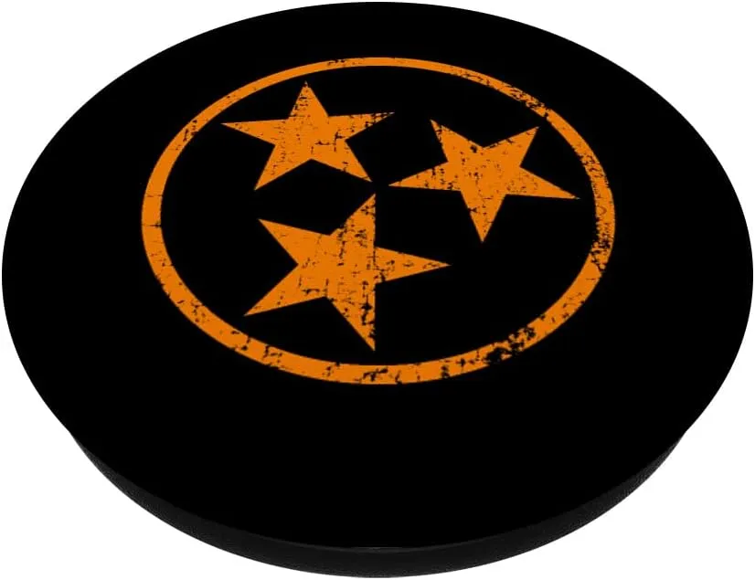 Cute Tennessee Gift for Women Vintage Orange Tennessee Flag PopSockets Standard PopGrip