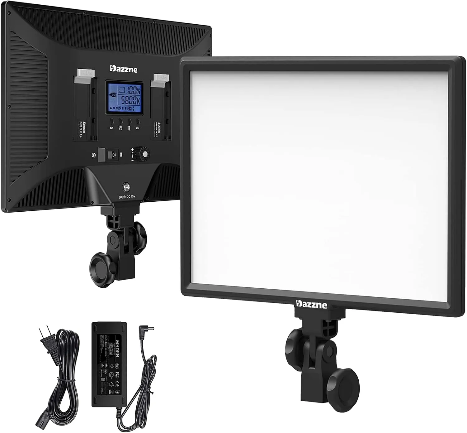 D50 Ultra Thin Bi-Color Led Video Light,45W 3600Lux 3000K-8000K CRI96 ,Dimmable 15.4inches Soft Key Light with LCD Display, Panel Light for YouTube/Photography/Video Shooting/Live Streaming