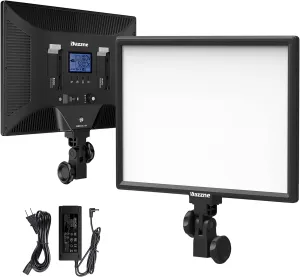 D50 Ultra Thin Bi-Color Led Video Light,45W 3600Lux 3000K-8000K CRI96 ,Dimmable 15.4inches Soft Key Light with LCD Display, Panel Light for YouTube/Photography/Video Shooting/Live Streaming