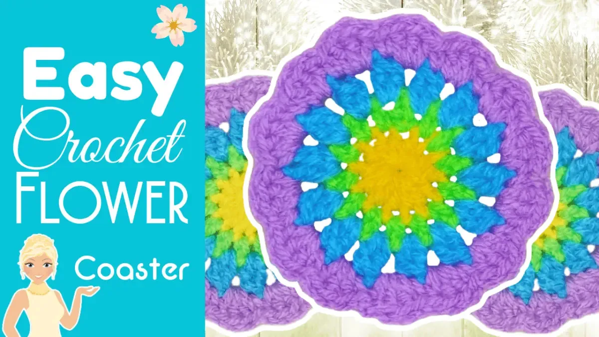 Easy Flower Crochet Coasters – Two Sizes for a Perfect Table Setting