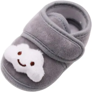 EnJoCho Baby Shoes,Infant Newborn Baby Girls Plush Stars Cloud Winter Boots Soft Sole Warm Shoes 0-18 Months (Gray-06#, 12-18M)