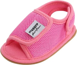 EnJoCho Baby Sport Shoes Baby Girls Rubber Mesh Non-Slip Boys Sandals Flat Shoes Shoes Soft Sole Walking Baby Shoes (Hot Pink, 12-12M)