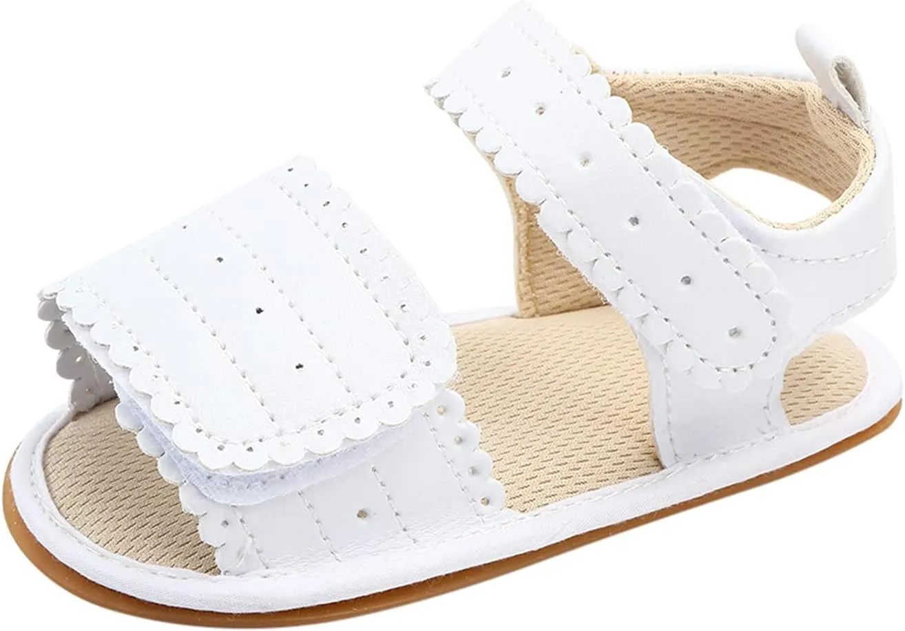 EnJoCho Children Casual Shoes Sole Boys Prewalker Non-Slip Shoes Rubber Walking Soft Sandals Flat Baby Girls Baby Shoes (White, 6-12 Months)