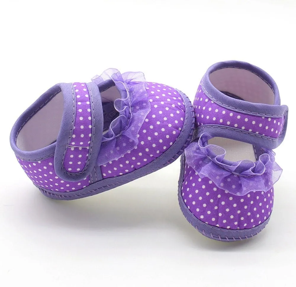 EnJoCho Infant Soft Sole Non-Slip First Walker Shoes Newborn Crib Shoes Baby Boys Girls Walking Shoes 0-18Months (Purple-03#D, 3-6 Months)