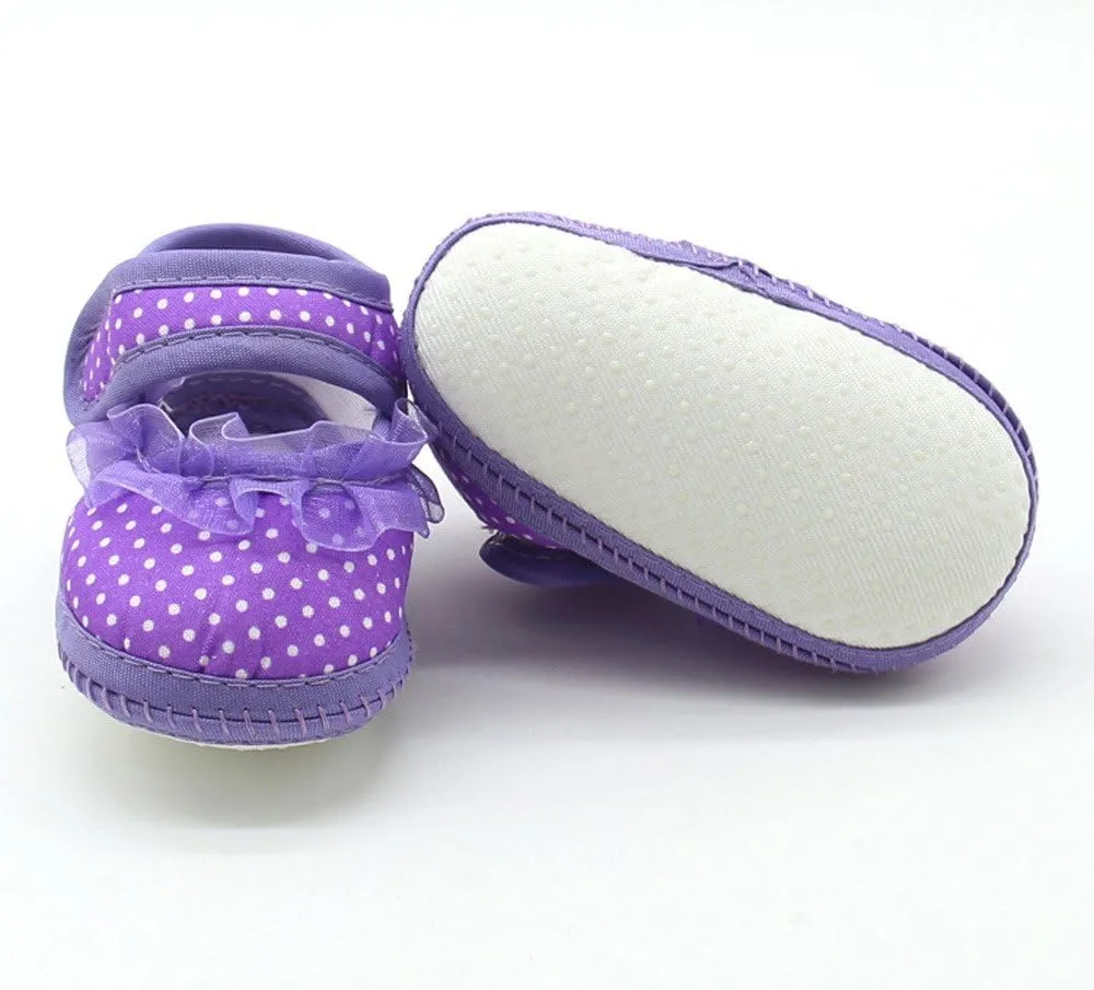 EnJoCho Infant Soft Sole Non-Slip First Walker Shoes Newborn Crib Shoes Baby Boys Girls Walking Shoes 0-18Months (Purple-03#D, 3-6 Months)