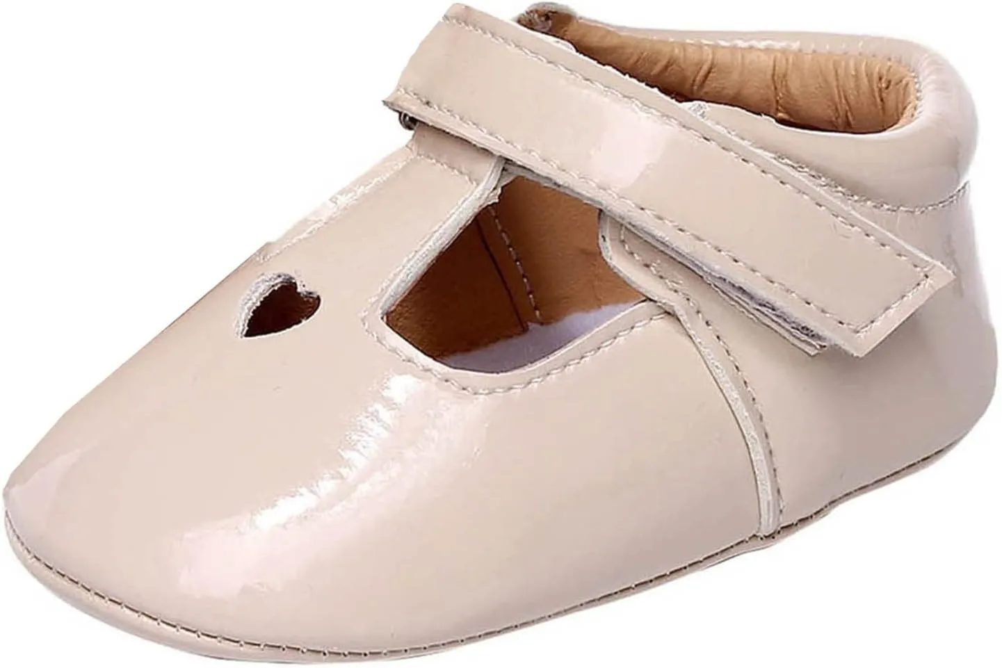 EnJoCho Infant Toddler Shoes Soft Sole Non Slip Toddler Floor Shoes Love Breathable Sandals Toddler Princess Shoes (Beige, 15Months)
