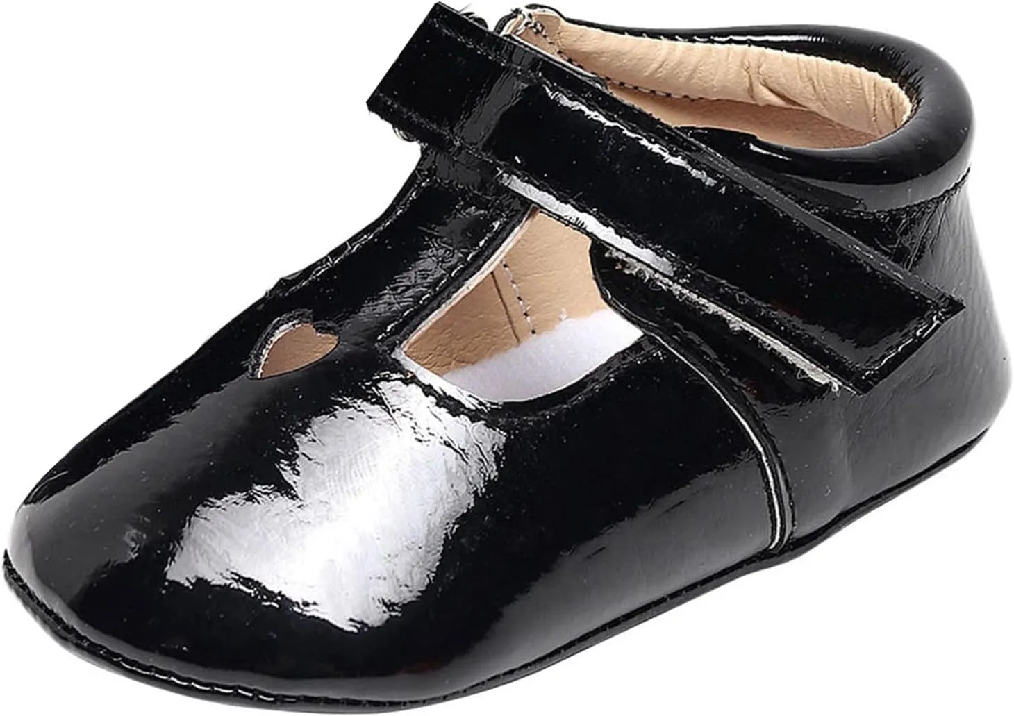 EnJoCho Infant Toddler Shoes Soft Sole Non Slip Toddler Floor Shoes Love Breathable Sandals Toddler Princess Shoes (Black, 3Months)