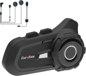 EuroFone S2 Helmet Bluetooth Headset,800meters 2 Riders Bluetooth Helmet Intercom Headset with CVC Noise Sound Quality Speakers Communication Systems Motorcycle