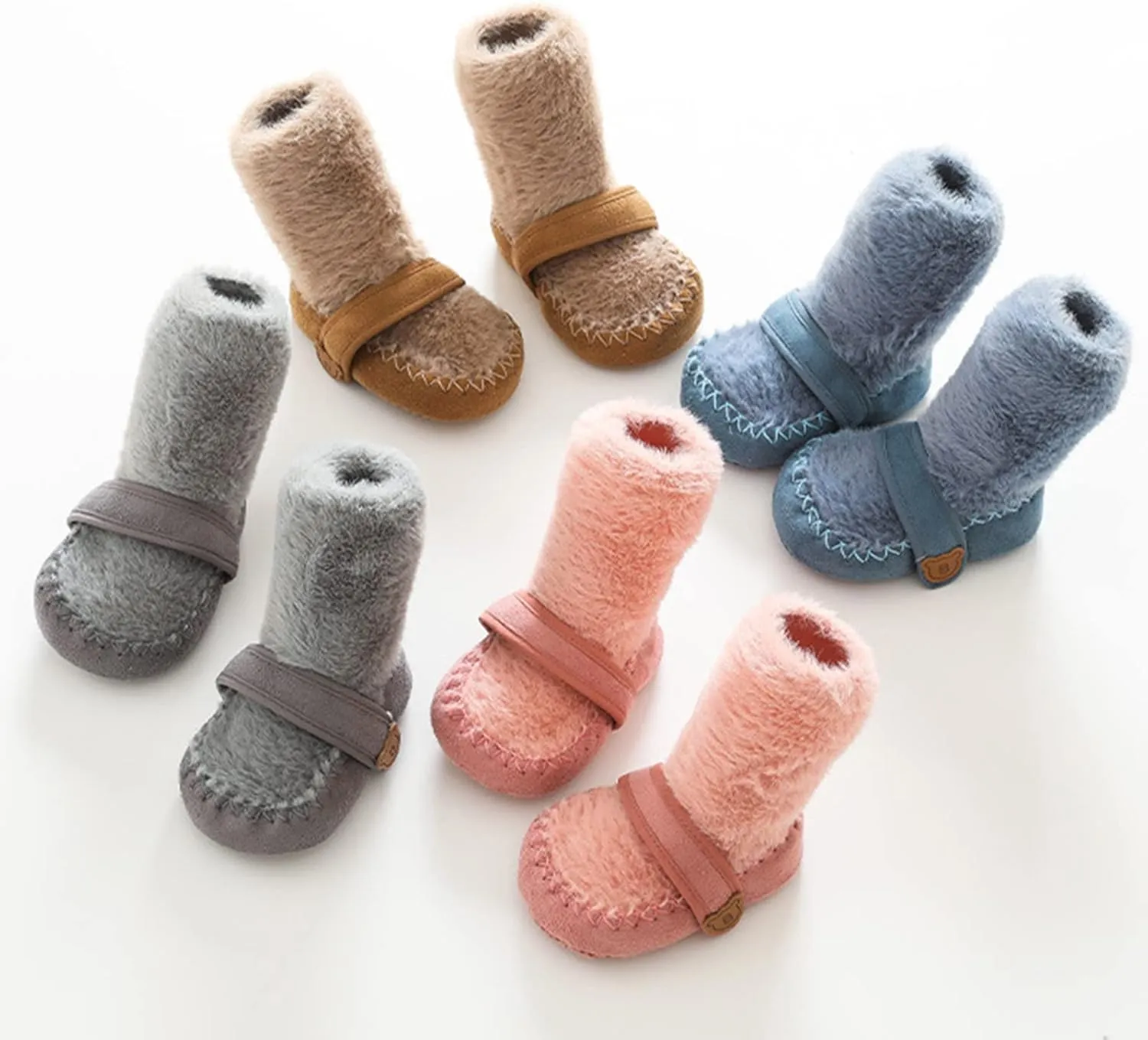 Fuzzy Socks Bootie Non Slip Soft Rubber Sole Slip On Sneakers Cozy Warm Sock Shoe Infant Boys Girls Prewalker Shoes