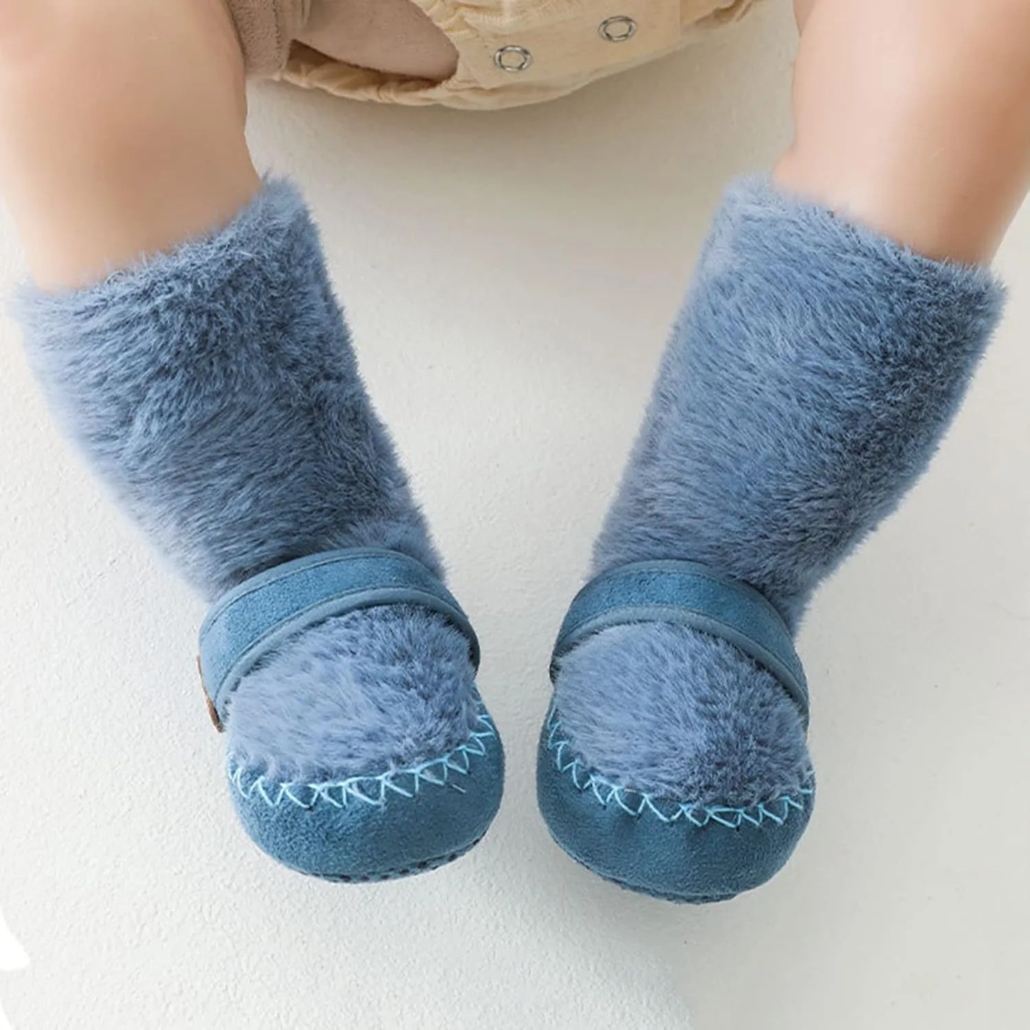 Fuzzy Socks Bootie Non Slip Soft Rubber Sole Slip On Sneakers Cozy Warm Sock Shoe Infant Boys Girls Prewalker Shoes