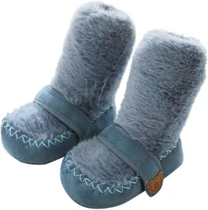 Fuzzy Socks Bootie Non Slip Soft Rubber Sole Slip On Sneakers Cozy Warm Sock Shoe Infant Boys Girls Prewalker Shoes
