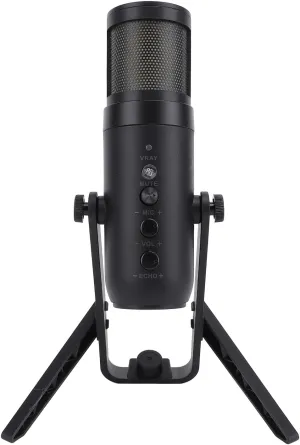 Gaming Microphone, USB PC Condenser Microphone with Quick Mute, Anti Vibration Shock Mount, Rotate Gain Key, USB Computer Mic with Ambient Light, for Podcast Videos and Streaming