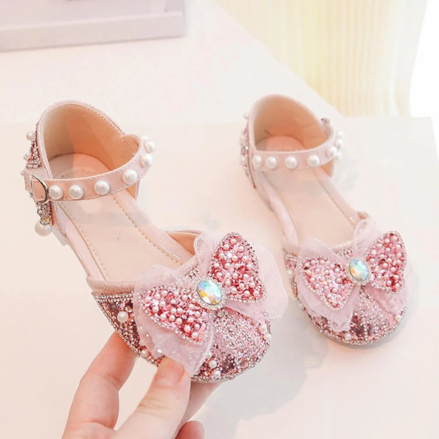 Girl Shoes Autumn New Little Girl Fashionable Princess Shoes Bow Soft Sole Baby Cool Single Sliders for Kids Shoes Girls