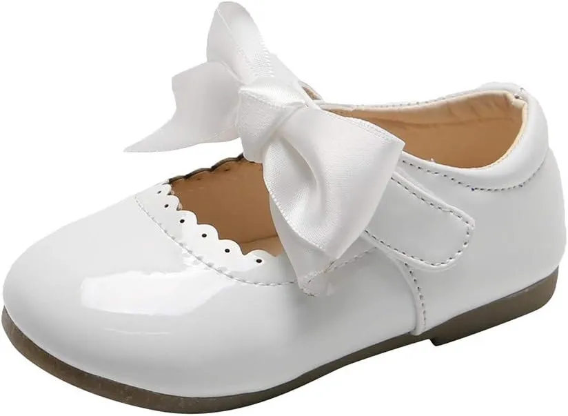 Girls Leather Sneakers Soft Rubber Sole Toddler Kids Baby Girls Butterfly Knot Princess Leather Shoes Sandals