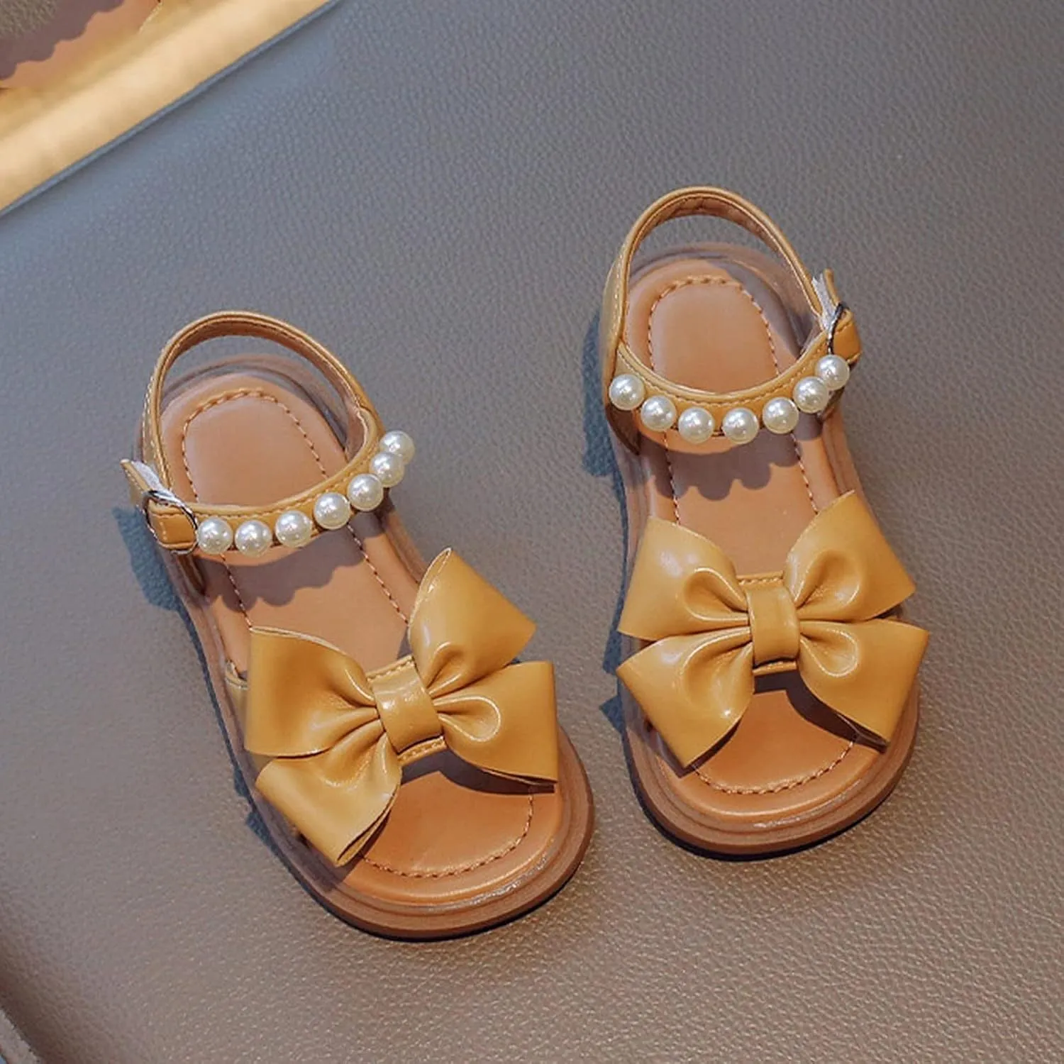 Girls' Sandals Summer Children's Soft Sole Shoes Fashion Girls' Bow Princess Shoes Baby Beach Shoes Shoes for Baby Girls