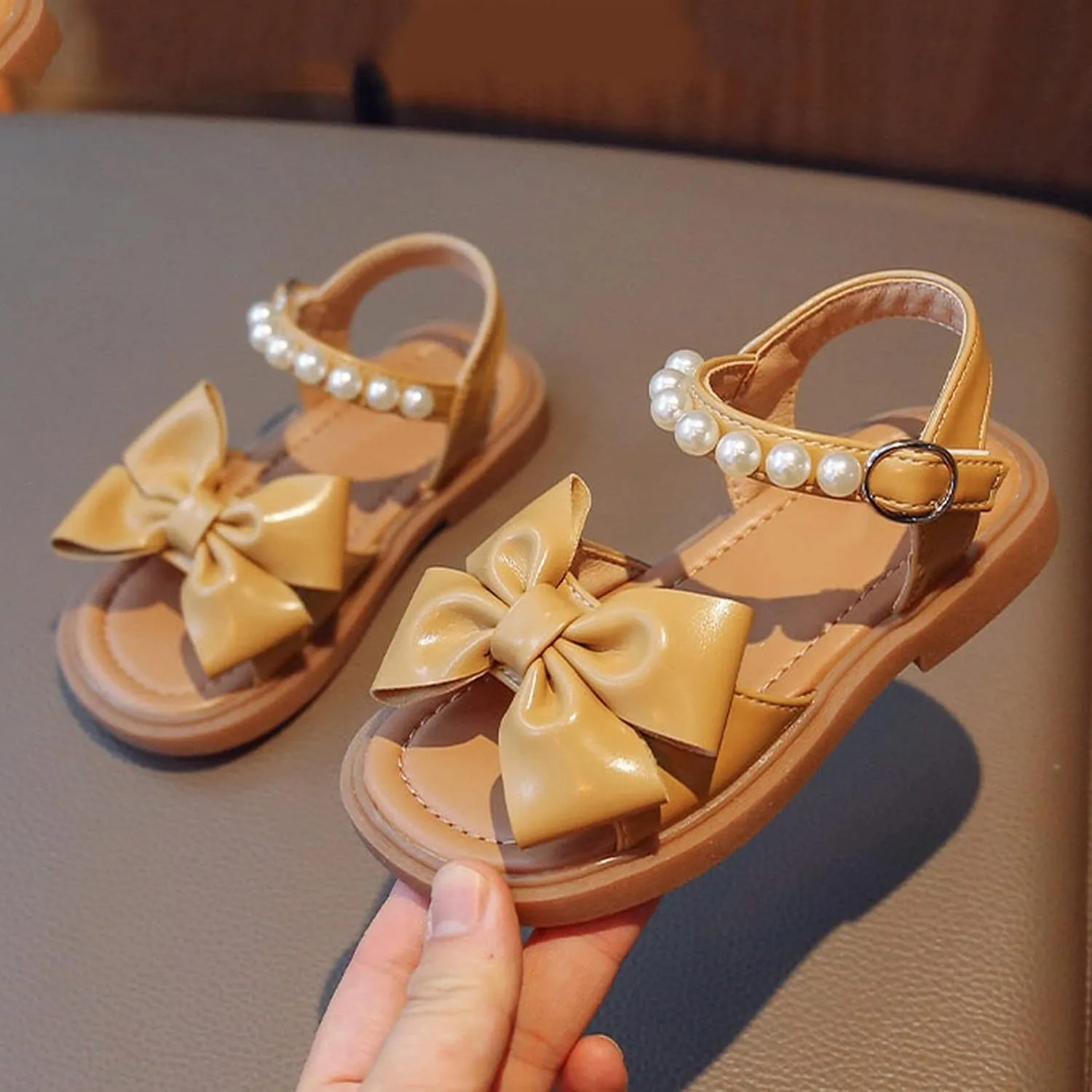 Girls' Sandals Summer Children's Soft Sole Shoes Fashion Girls' Bow Princess Shoes Baby Beach Shoes Shoes for Baby Girls