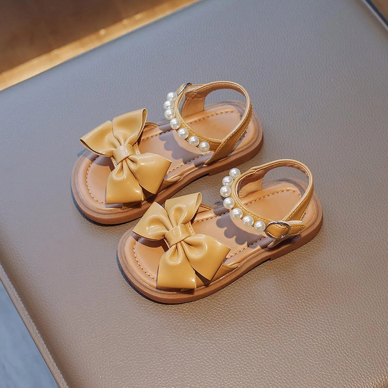 Girls' Sandals Summer Children's Soft Sole Shoes Fashion Girls' Bow Princess Shoes Baby Beach Shoes Shoes for Baby Girls