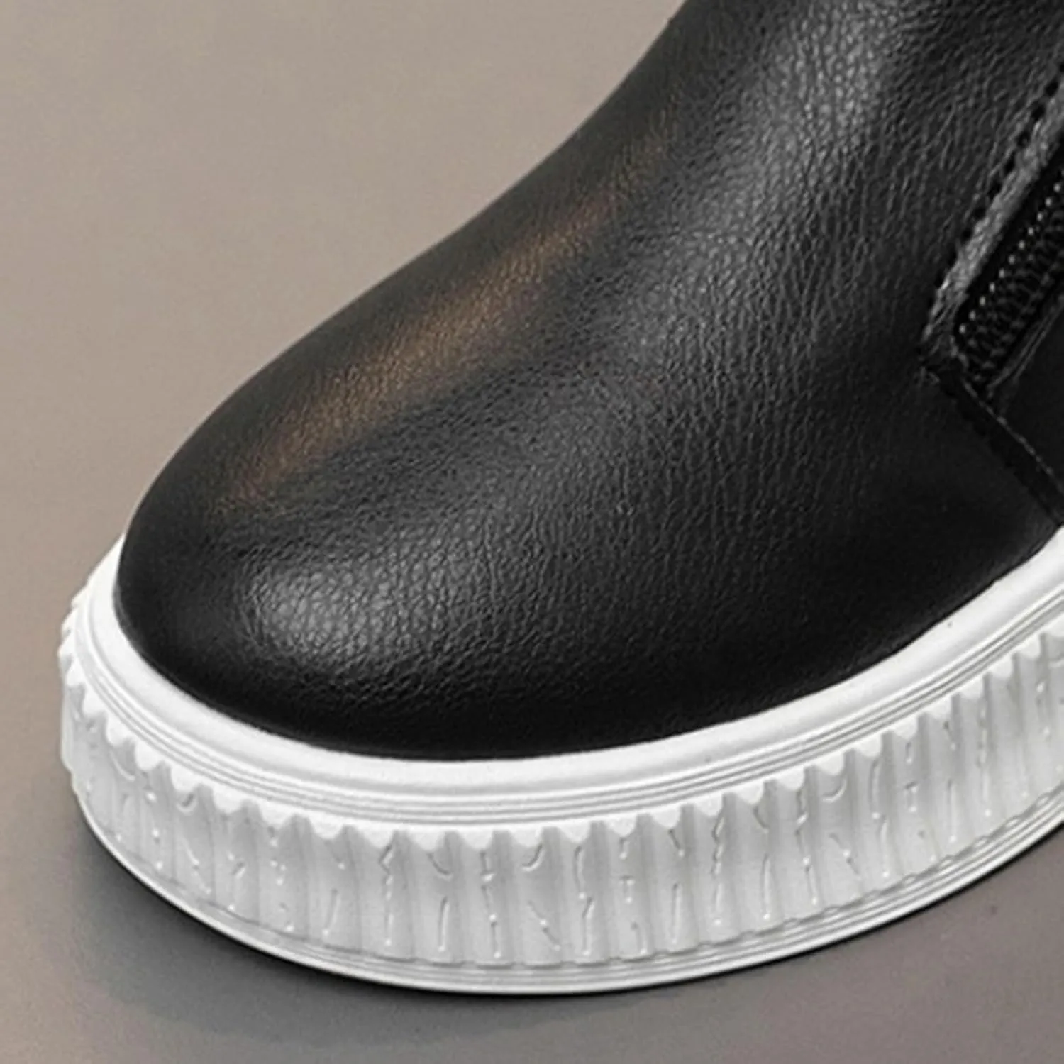 Girls Wedge Platform Booties PU Leather Water Proof Fashion Sneakers Soft Sole Breathable Casual Working Shoes