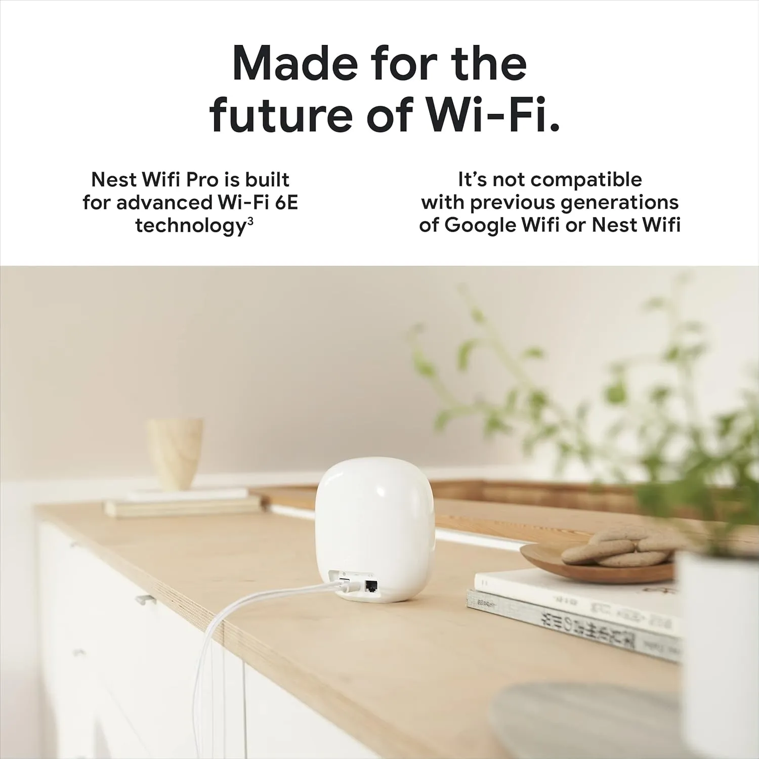 Google Nest WiFi Pro - 6E - Reliable Home Wi-Fi System with Fast Speed and Whole Home Coverage - Mesh Router - 3 Pack - Snow