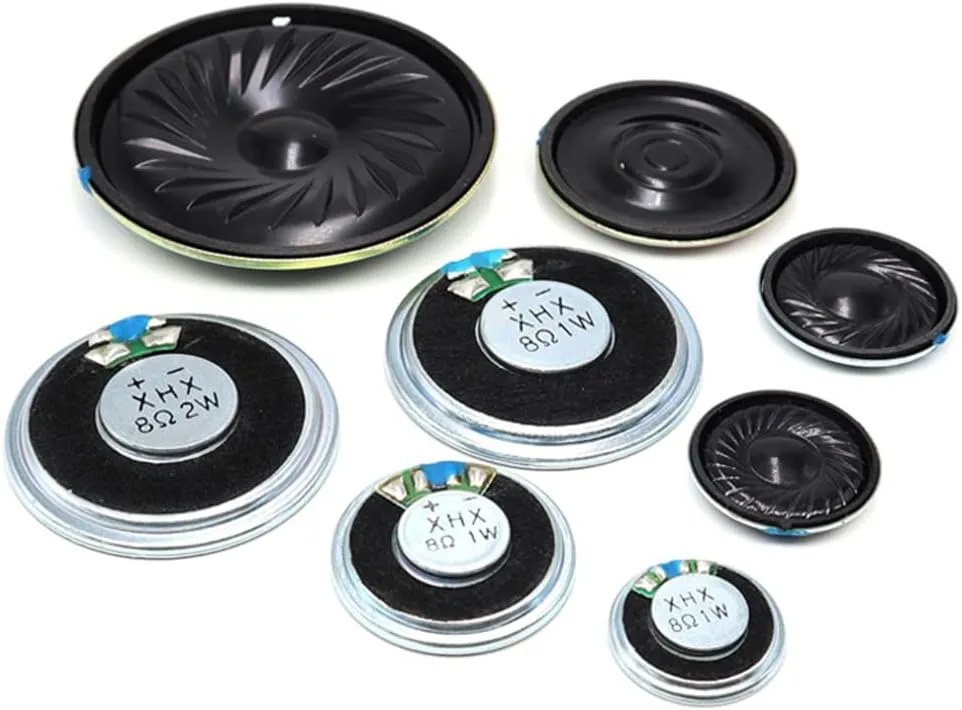 Gump's grocery 4PCS Metal Shell Round Internal Magnet Speaker 8 Ohm Small Speakers Micro Internal Speaker for Mini Speakers,DVD,EVD (26MM-8R-1W)