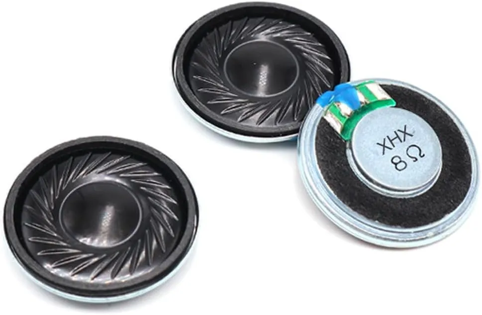Gump's grocery 4PCS Metal Shell Round Internal Magnet Speaker 8 Ohm Small Speakers Micro Internal Speaker for Mini Speakers,DVD,EVD (26MM-8R-1W)