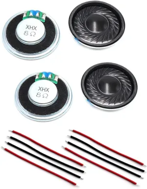 Gump's grocery 4PCS Metal Shell Round Internal Magnet Speaker 8 Ohm Small Speakers Micro Internal Speaker for Mini Speakers,DVD,EVD (26MM-8R-1W)