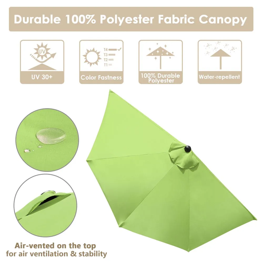 Half Umbrella with Tilt 10ft 5-Rib