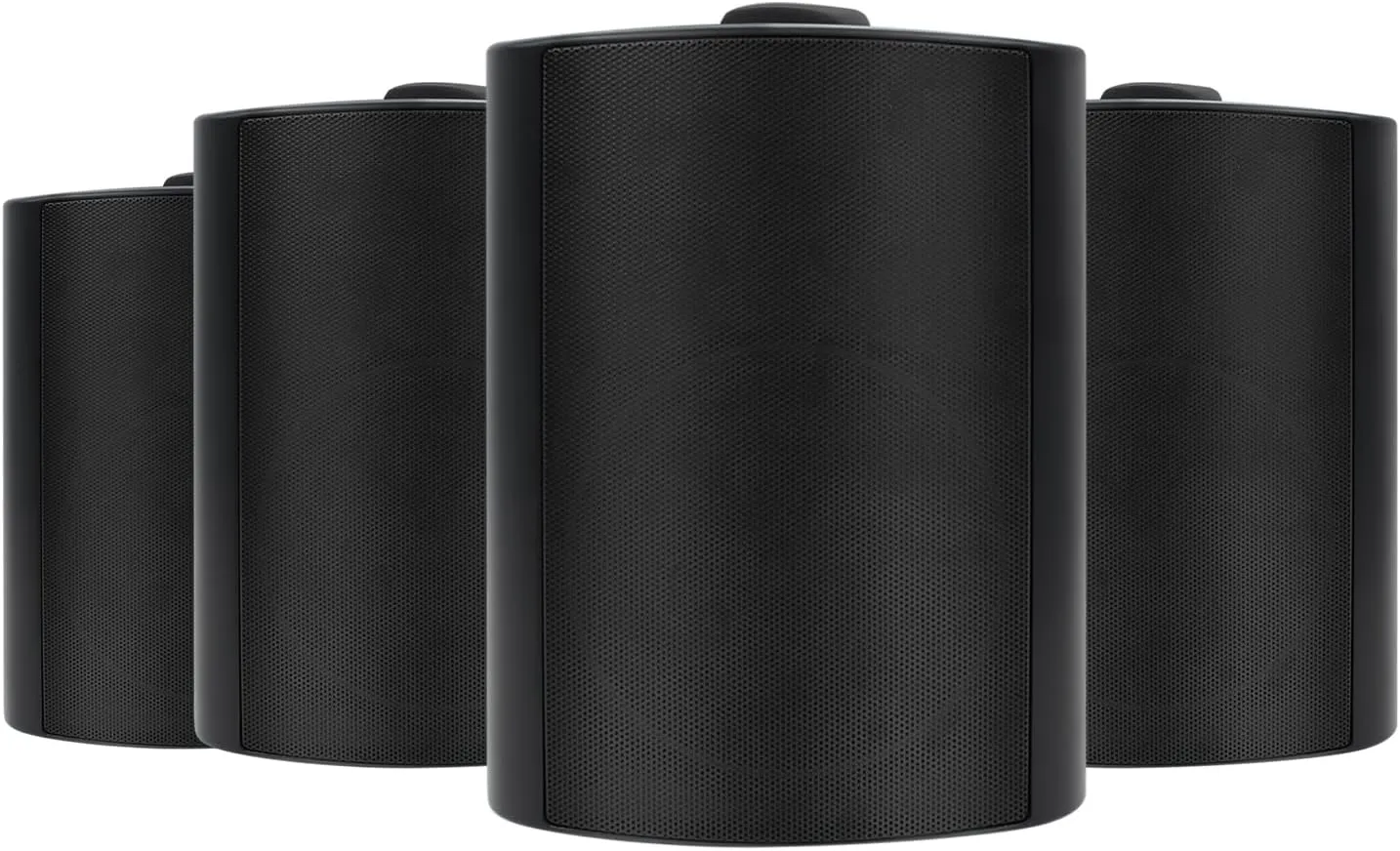 Herdio 5.25 Inch 600W Outdoor Bluetooth Speakers Waterproof Wired Wall Mount Weatherproof Loudspeaker System for Indoor- Outdoor Garden Poolside Patio Garage Home(4 Speakers,Black)