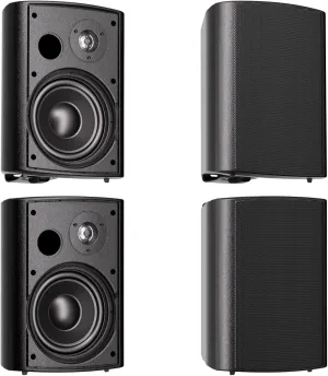 Herdio 6.5 Inches Outdoor Speakers Wired Waterproof Passive,Wall Mount Speakers with 800 Watts Powerful Bass for Home Patio Garden Covered Deck,All-Weather Durability,Black(2 Pairs)