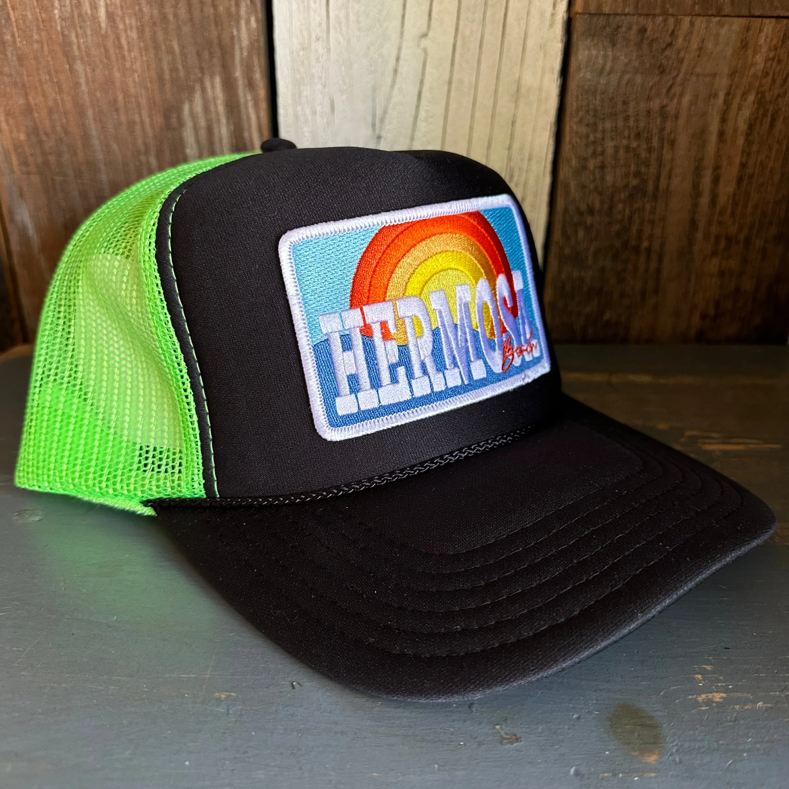 Hermosa Beach 72 & SUNNY Trucker Hat - Black/Neon Green/Black