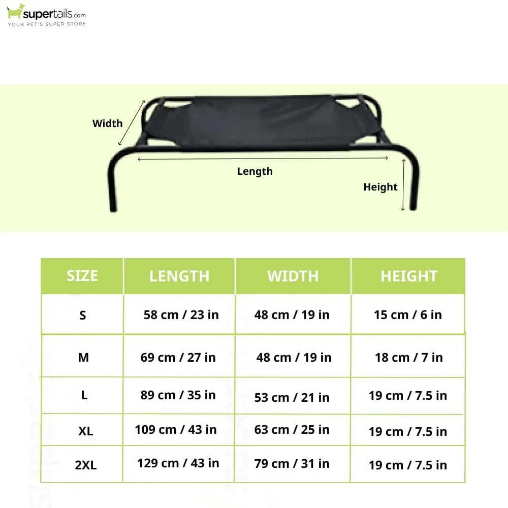 Hiputee Canvas Elevated Bed for Dogs and Cats (Blue)