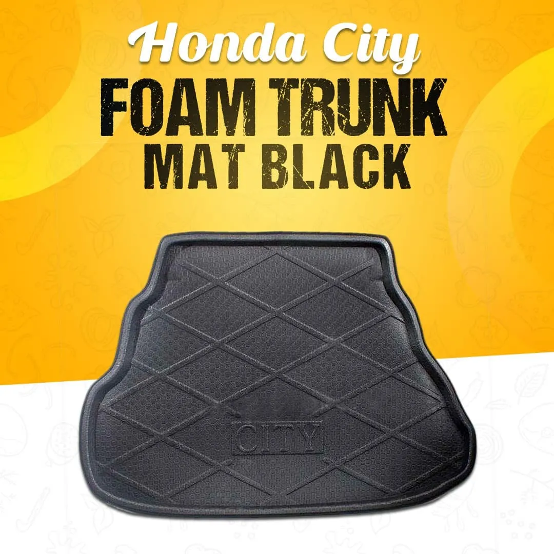 Honda City Foam Trunk Mat Black Mix Design - Model 2008-2021 - Cargo Boot Liner Diggi Protection Tray Cover