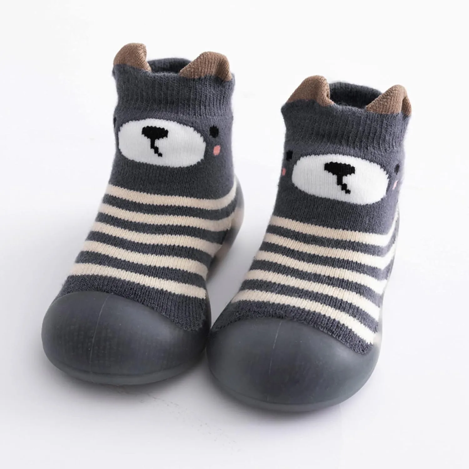 House Slippers Kids Toddler Baby Boys Girls Solid Warm Knit Soft Sole Rubber Shoes Slipper Stocking Soft Shoes