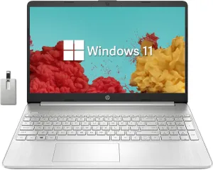HP 2022 15.6" HD BrightView Laptop, Intel Pentium Silver N5030 Processor, 8GB RAM, 256GB PCIe SSD, Intel HD Graphics 605, 720p HD Webcam, Stereo Speakers, Silver, Windows 11, 32GB USB Card