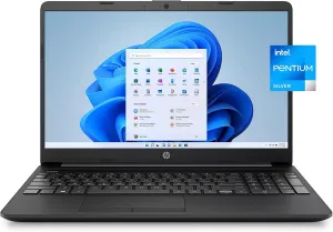 HP 2022 15.6" HD Laptop, Intel Pentium N5030 Processor, 4GB RAM, 128GB PCIe SSD, Intel HD Graphics, HD Webcam, Stereo Speakers, Black, Windows 11, ABYS 64GB Micro SD Card