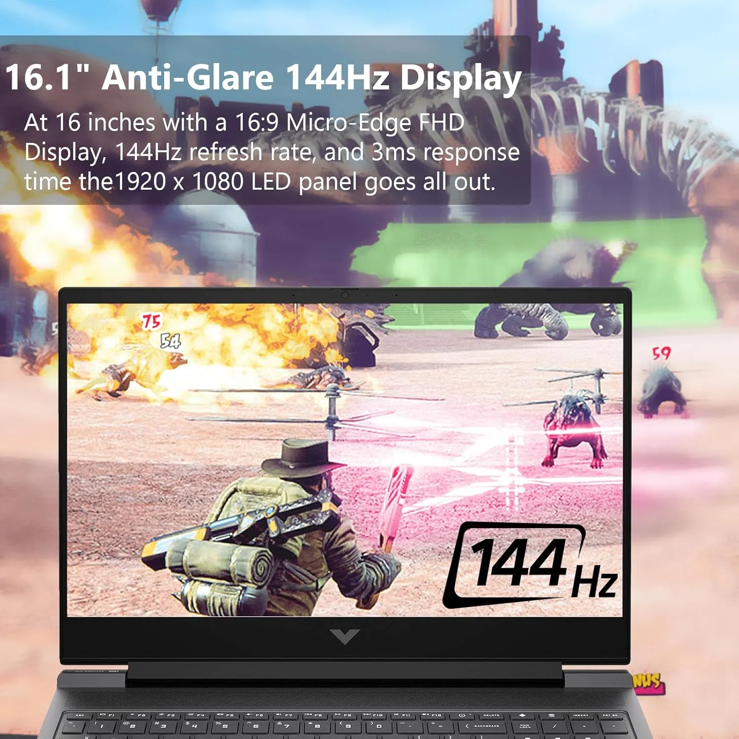 HP Victus Gaming Laptop Computer - 16.1" FHD 144HZ Display, 13th Gen CPU i7-13700HX(16-Core), NVIDIA GeForce RTX 4060, 64GB DDR5, 2TB SSD, Backlit Keyboard, Windows 11 Home, with Game Mouse