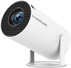HY300PRO Mini Projector with WiFi and Bluetooth, 4K Support Smart Portable Projector Auto Keystone , Air Mouse Remote, Voice Control, 180 Degree Rotation, Home Video Proyector Android 11