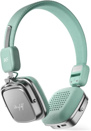 iKF R2 Retro Classic Metal and Leather Grain Headphones, On Ear,Ergonomic Design,40mm Drivers, ENC Noise Cancelling, Bluetooth V5.4 & Wired Dual Mode, 60H Playtime,Throwback 80s 90s (Green)