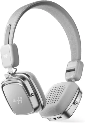 iKF R2 Retro Classic Metal and Leather Grain Wireless Headphones, On Ear,Ergonomic Design,40mm Drivers, ENC Noise Cancelling, Bluetooth V5.4 & Wired Dual Mode, 60H Playtime,Throwback 80s 90s (Gray)