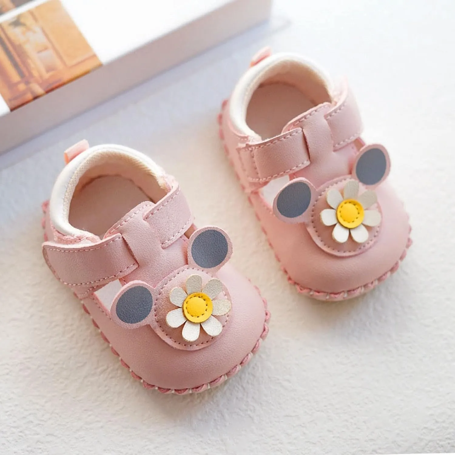 Infant Baby Girls Shoes Soft Sole Princess Wedding Dress Mary Jane Newborn Light Baby Flip Flops for Toddler