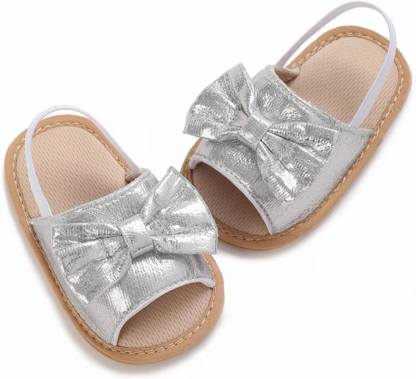 Infant Baby Girls Summer Sandals with Bowknot Open Toe Soft Sole Newborn Toddler First Walker Crib Girls Running Shoes