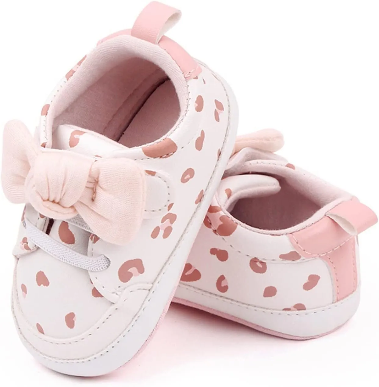 Infant Boys Baby Newborn Sneakers Girls Cute Bow PU Leather Lace Up Walking Shoes Flat Shoes Baby Shoes Boy