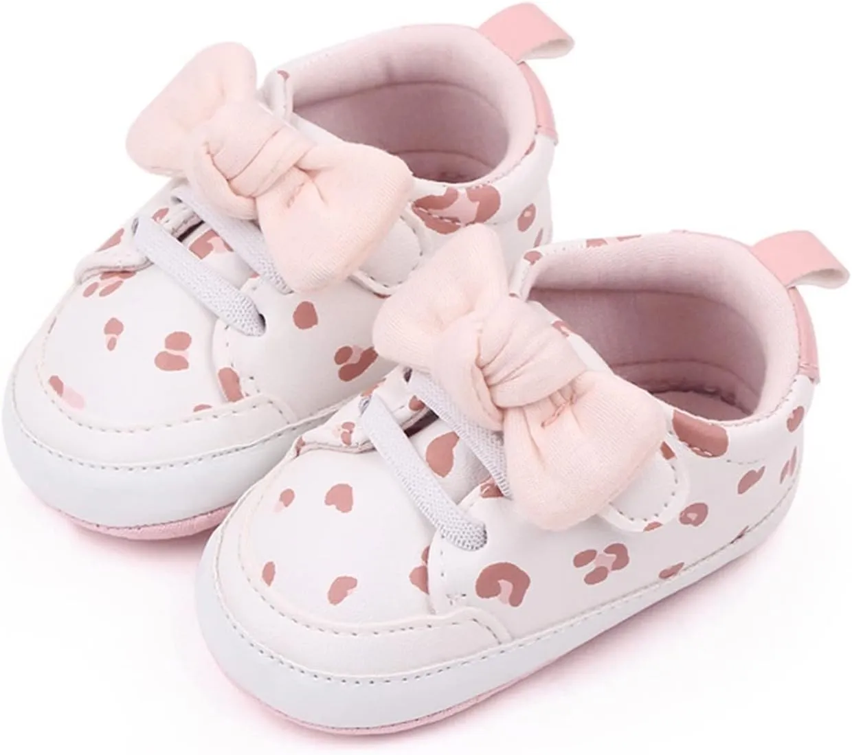 Infant Boys Baby Newborn Sneakers Girls Cute Bow PU Leather Lace Up Walking Shoes Flat Shoes Baby Shoes Boy