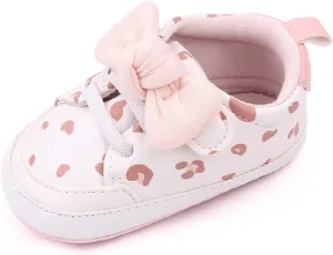 Infant Boys Baby Newborn Sneakers Girls Cute Bow PU Leather Lace Up Walking Shoes Flat Shoes Baby Shoes Boy